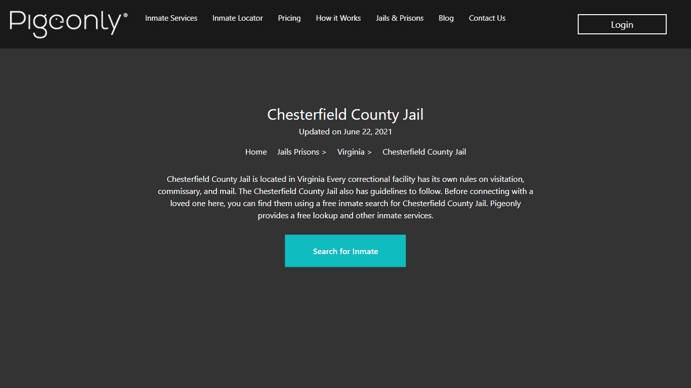 Chesterfield County Jail Inmate Search | Virginia